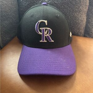 Black and Purple Colorado Rockies hat